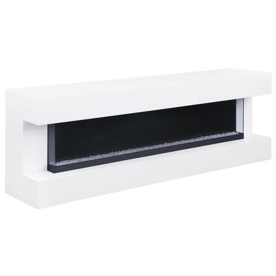 71 INCH BT SPEAKER AND FIREPLACE TV STAND WHITE