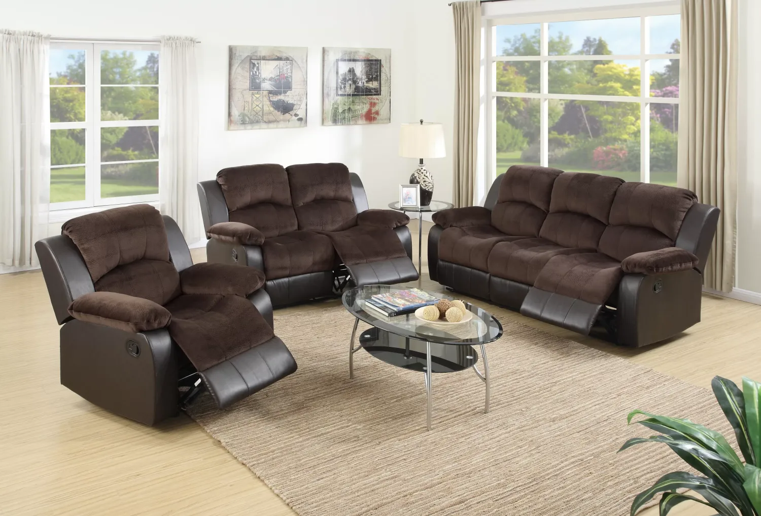 3PC RECLINER SET CHOCOLATE