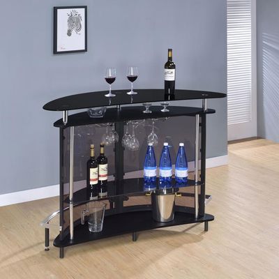 GLASS TOP BLACK HOME BAR