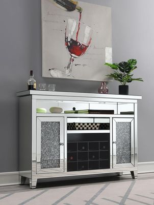 LED MIRRORED WINE STORAGE BAR