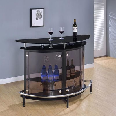 GLASS TOP BLACK HOME BAR