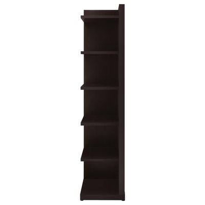 71-inch 6-shelf Corner Bookcase Cappuccino