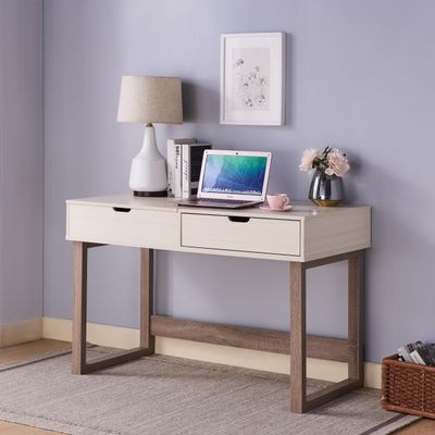 DESK IVORY &amp; DARK TUPE