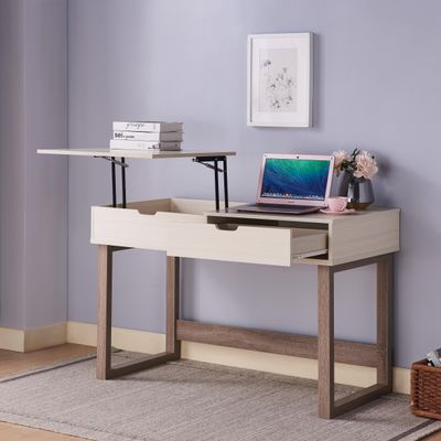 DESK IVORY &amp; DARK TUPE