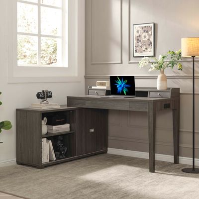 DESK W/ CREDENZA