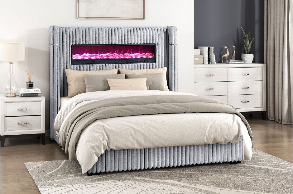 FIREPLACE BED GRAY