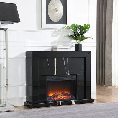 FIREPLACE MARBLE BLACK MIRRORED