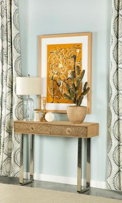 Console Table Hand Carved Details Natural