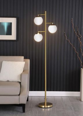 SPHERICAL BULB TREE GOLD LAMP