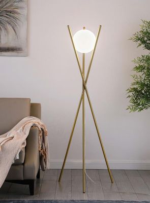 SPHERICAL BULB METAL FLOOR LAMP