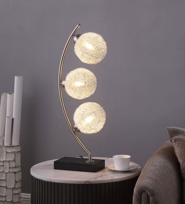 WOVEN SPHERICAL METAL TABLE LAMP