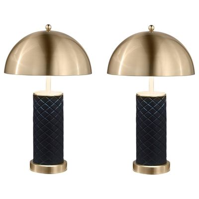 SET OF 2 DOME QUILTED TABLE LAMP