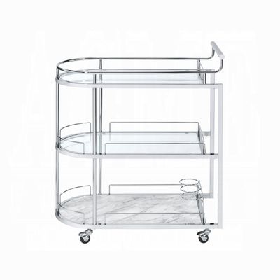 SILVER MARBLE SERVING CART