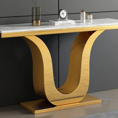 GOLD AND MARBLE CONSOLE