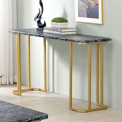 CONSOLE BLACK MARBLE WITH GOLD