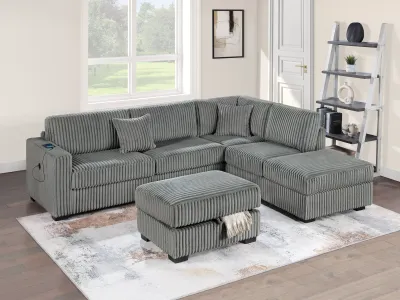3PC REVERSIBLE SECTIONAL WITH OTTOMAN