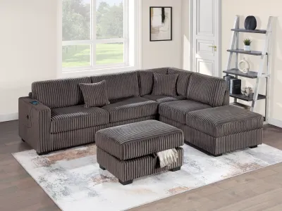 3PC REVERSIBLE SECTIONAL WITH OTTOMAN