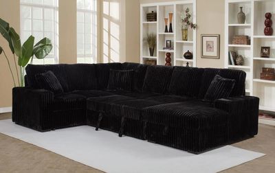 SECTIONAL BLACK WITH PULL UP BED AND STORAGE