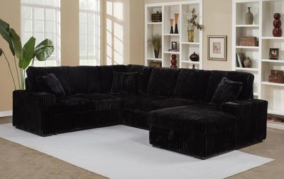SECTIONAL BLACK WITH PULL UP BED AND STORAGE