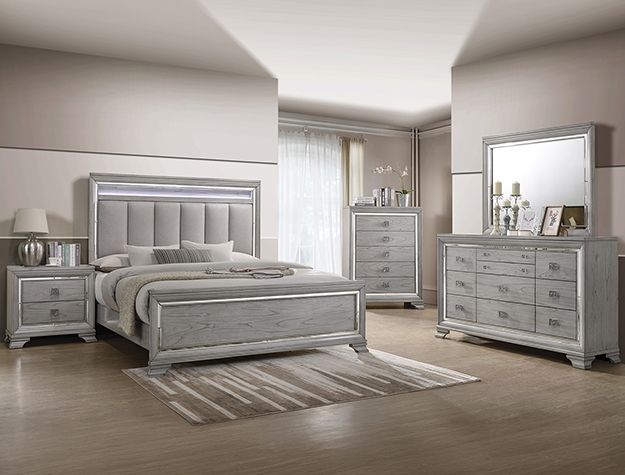 4PC GRAY BEDROOM SET