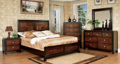 WOODEN DARK 4PC BEDROOM SET