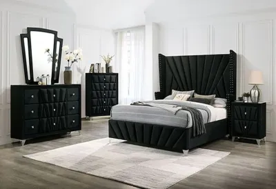 4PC VELVET BEDROOM SET
