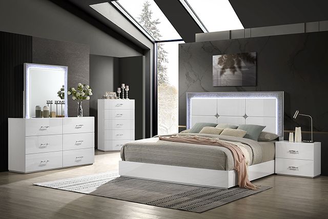 GLITTER WHITE 4PC BEDROOM SET