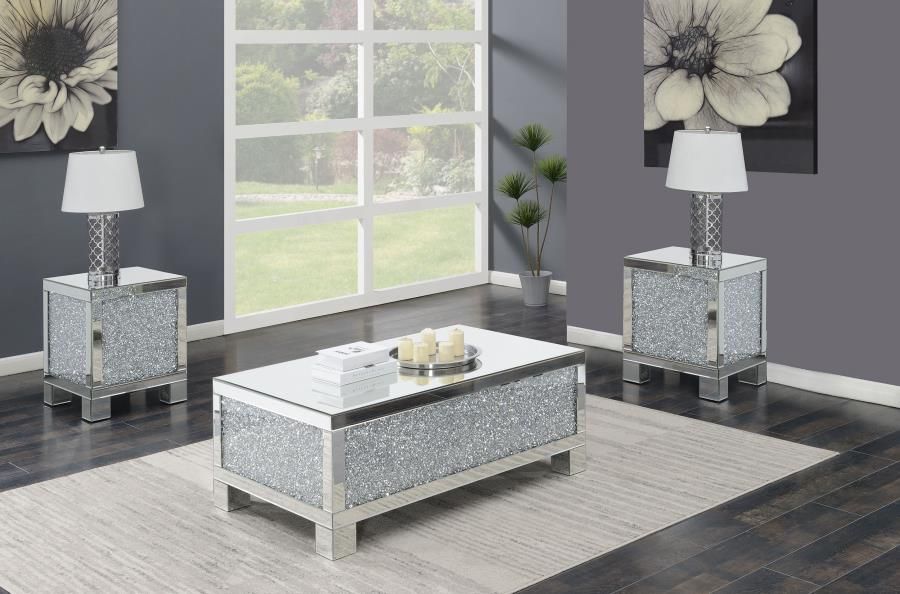 3PC COFFEE TABLE SET SILVER