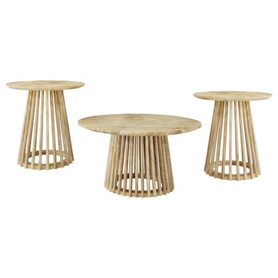 3PC ROUND COFFEE TABLE SET