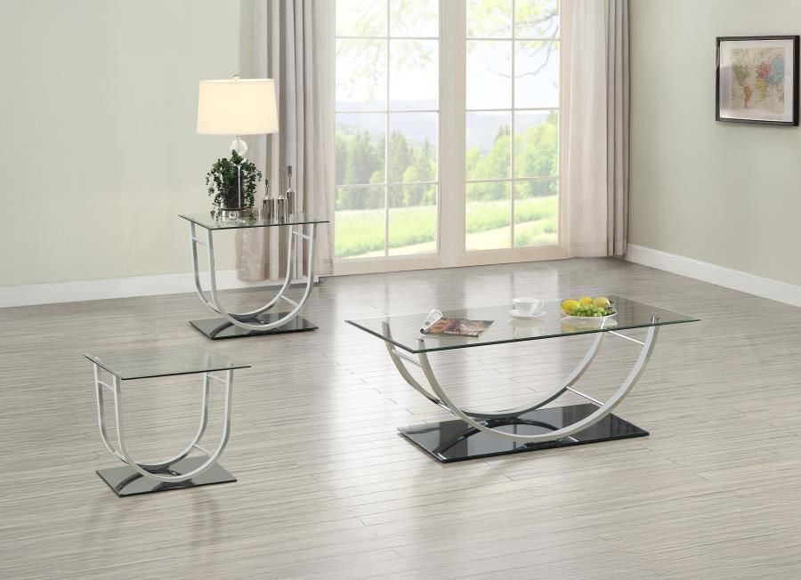 3PC GLASS COFFEE TABLE SET