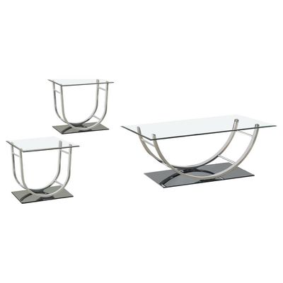 3PC GLASS COFFEE TABLE SET