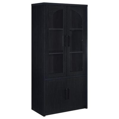 BLACK CURIO CABINET WITH LIGHT