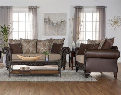 2PC SOFA SET BROWN