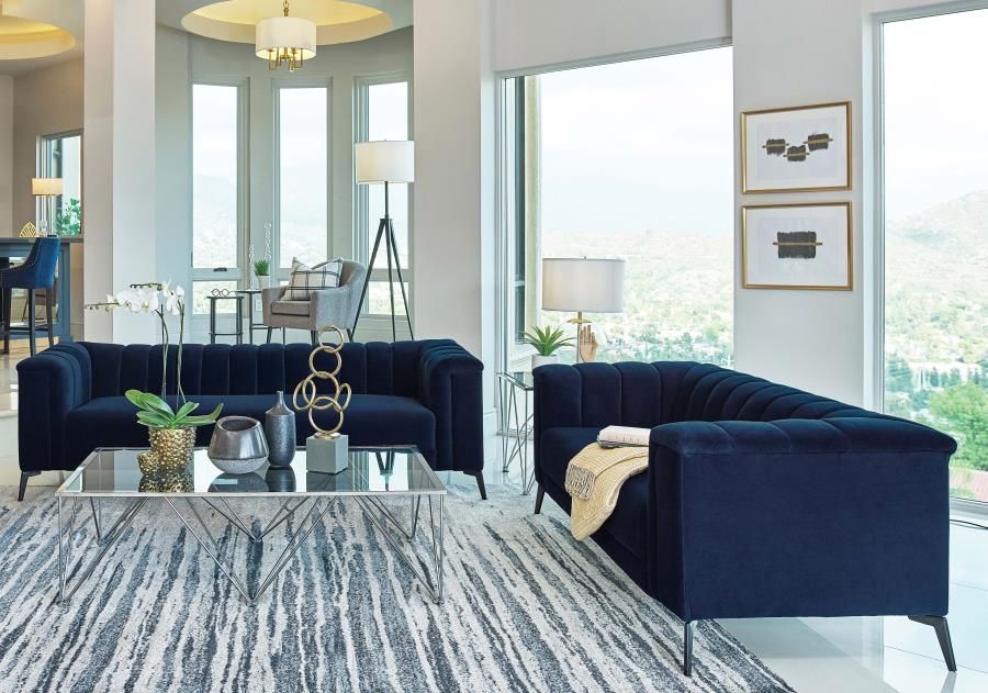 2PC SOFA SET BLUE