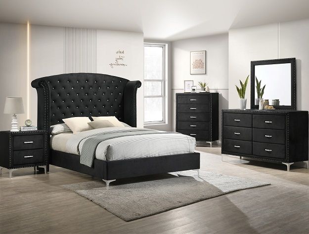 4PC BLACK BEDROOM SET