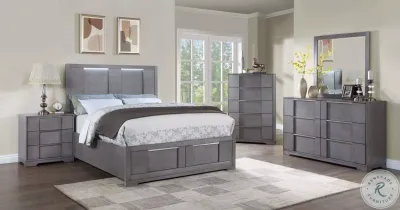 4PC BEDROOM SET GRAY