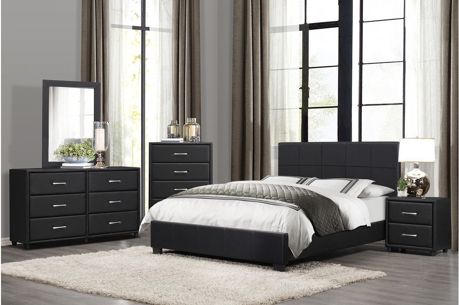 4PC BEDROOM SET BLACK