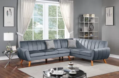 2-Piece Sectional Set W/ 2 Accent Pillows