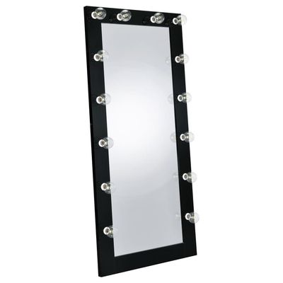 FLOOR MIRROR WITH LIGHTS BLACK