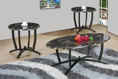 3PC COFFEE TABLE SET BLACK