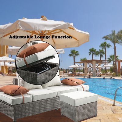 Patio Sofa W/2 Pillows &amp; Ottoman