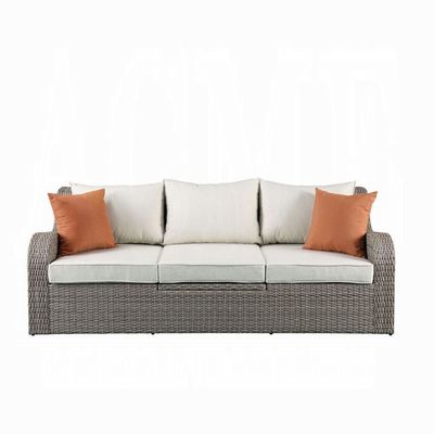 Patio Sofa W/2 Pillows &amp; 2 Ottomans