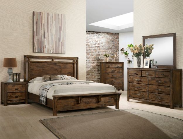 4PC WOOD BEDROOM SET