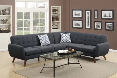 2-Piece Sectional Set W/ 2 Accent Pillows