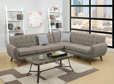 2-Piece Sectional Set W/ 2 Accent Pillows