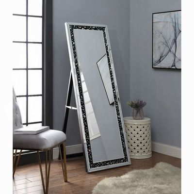 BLACK AND SILVER FLOOR MIRROR