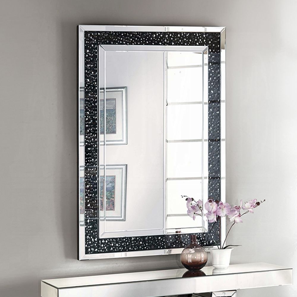BLACK AND SILVER WALL MIRROR