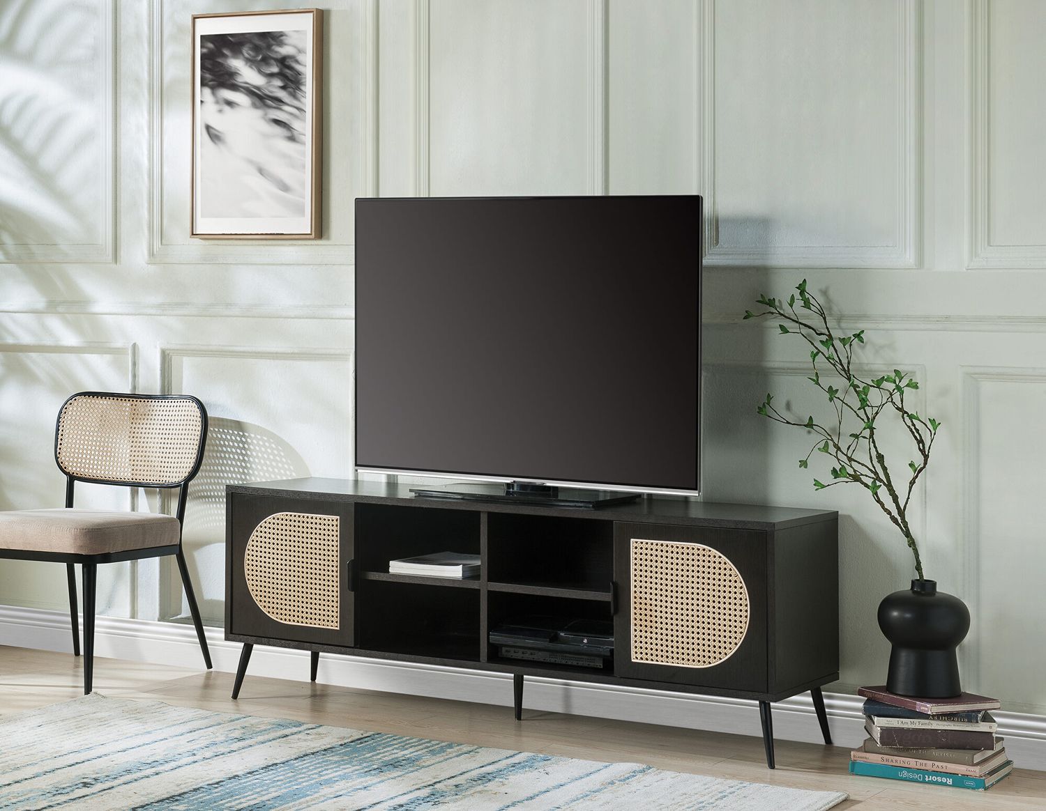 BLACK TV STAND