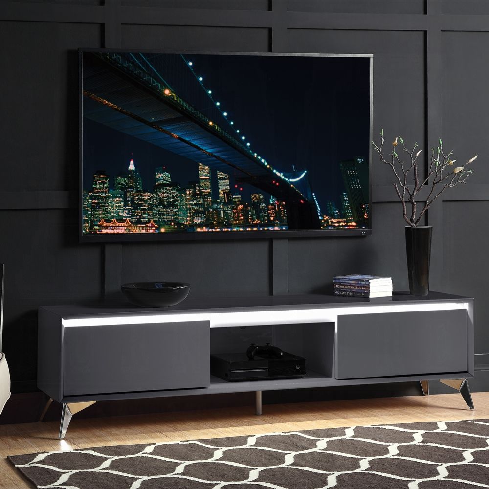 TV STAND GREY WITH LED LIGHT