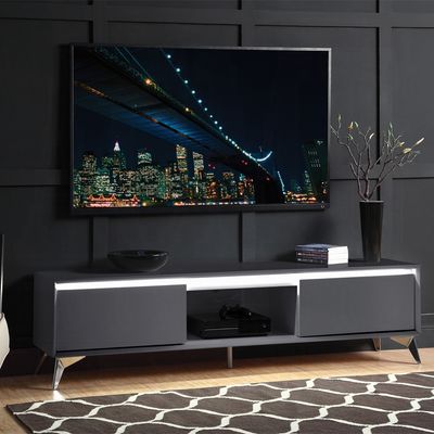 TV STAND GREY WITH LED LIGHT